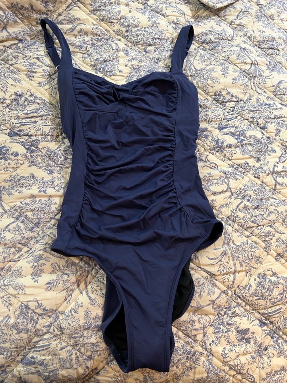Cupshe Navy Blue Ruched One-Piece Swimsuit